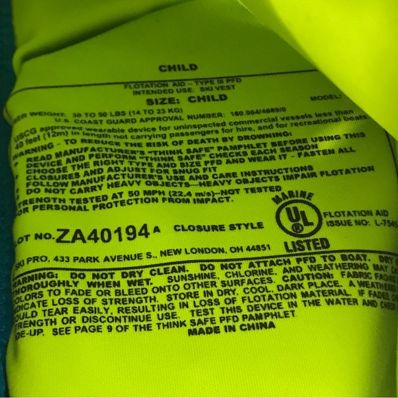 Kidder Children Hinged Flexback Biolite Life Jacket - Picture 6 of 6